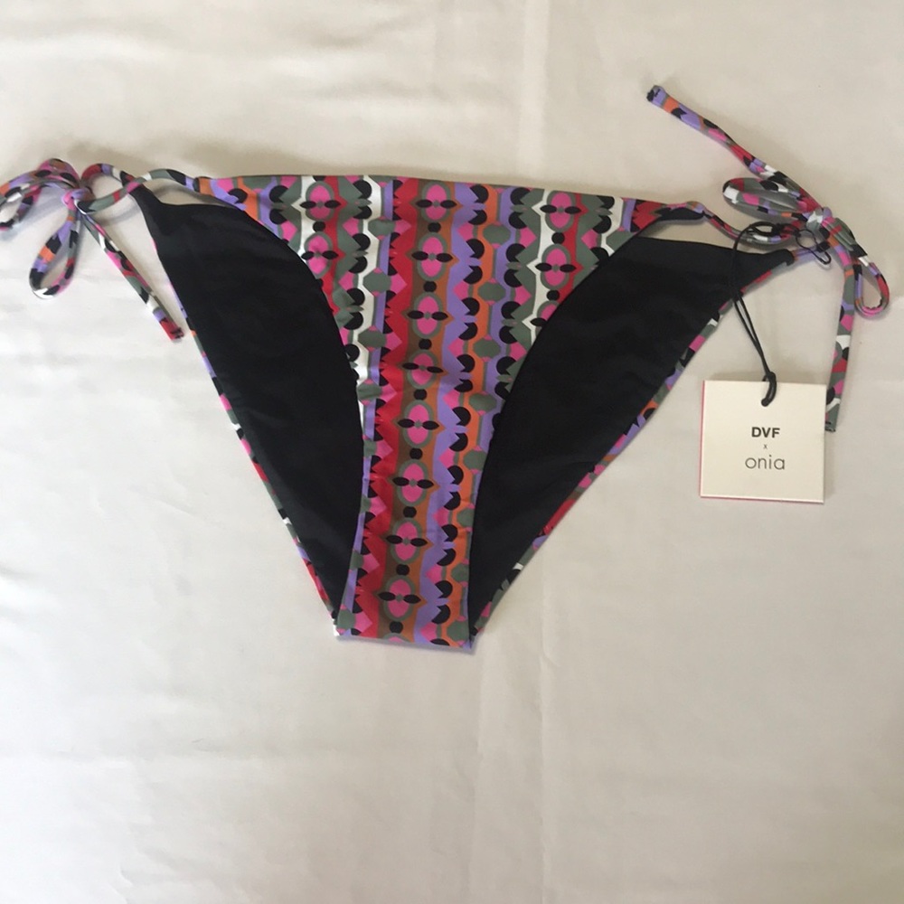 DVF x Onia Kate Bikini Tie Bottom in Multi Size L NWT